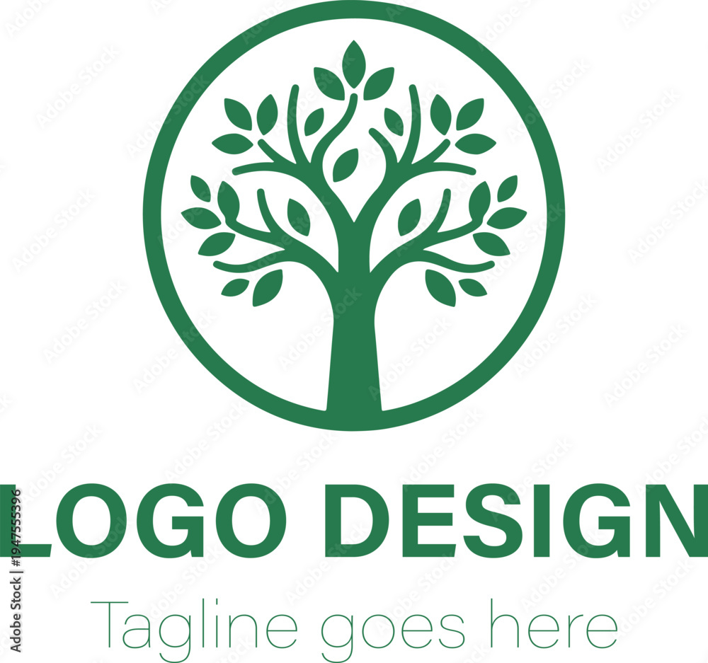 Obraz premium Circular Tree of Life Environmental Logo Icon