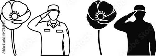 Salute to freedom poppy flowers patriotic symbol Vector