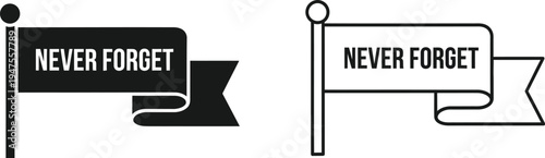 Never forget ribbons Vector