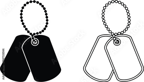 Dog tags military identification Vector