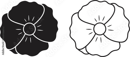 Black and white flowers with sunburst design Vector