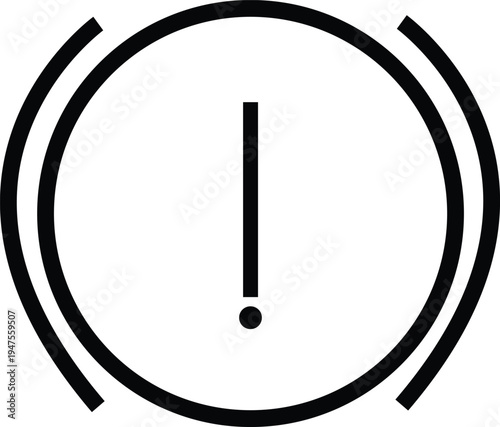 Brake System Warning Light Vector Icon for Automotive Dashboards, Vehicle Safety Indicators, and Car Maintenance Alerts