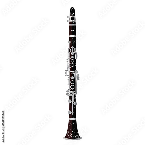Clarinet musical instrument isolated on white background