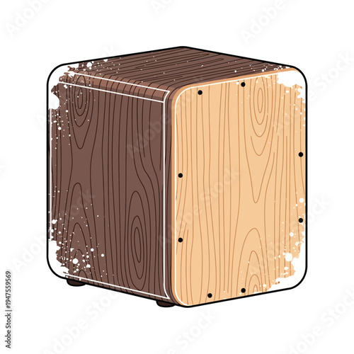 Cajon Percussion Instrument Illustration