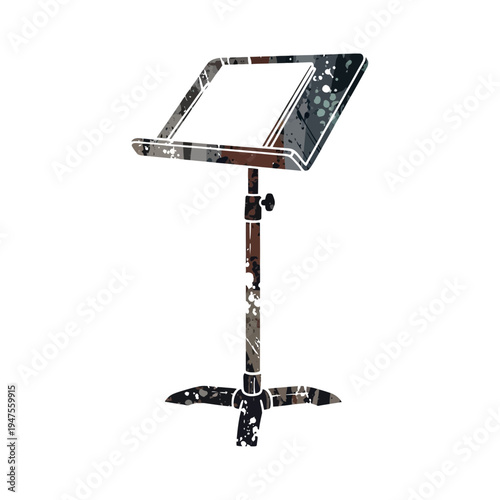 Vintage Music Stand with Grunge Texture