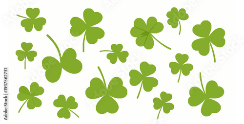 Clover plants flat vector illustration spring isolated background