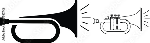 Trumpet lightbulb moment idea inspiration Vector