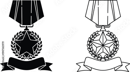 Medal and ribbon illustration Vector