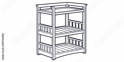 A sturdy wooden bookshelf with three shelves and a top surface