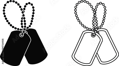 Dog tags military identification Vector