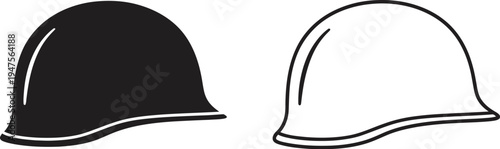 Black and white hard hats illustration Vector