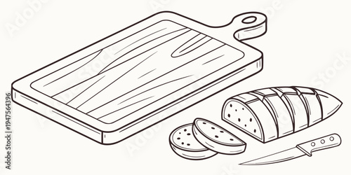 A chopping board with fresh vegetables and a knife ready for meal preparation