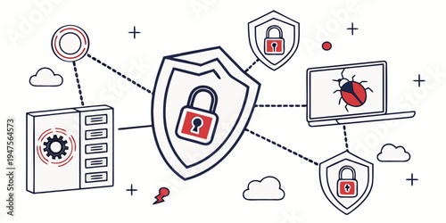 A visual representation of cybersecurity measures protecting digital data from unauthorized access.