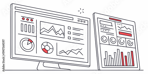 Detailed visual representation of data analytics and business intelligence