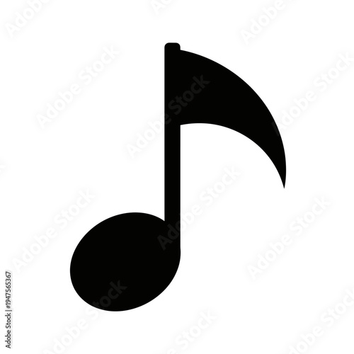 Bilde på lerret Black eighth note music symbol icon.