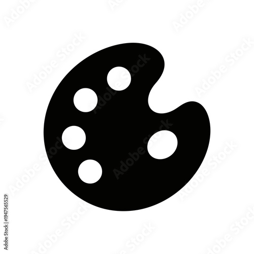 Black silhouette of a painter palette.