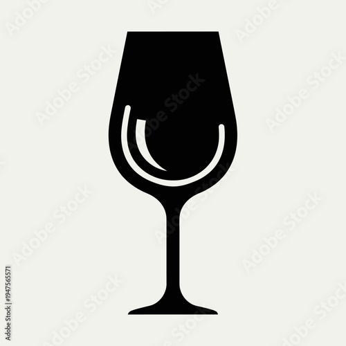 Black wine glass icon silhouette.