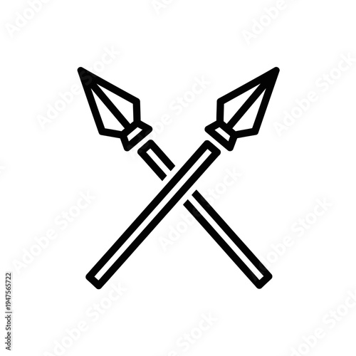 Crossed spears with sharp tips.