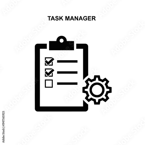Task Manager Clipboard Checklist Icon.