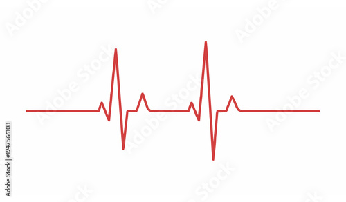 Electrocardiogram heartbeat waveform line isolated medical cardiac monitoring vector graphic