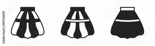 Skirt icon on white background. Vector logo skirt illustration.