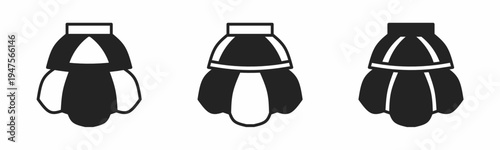 Skirt icon on white background. Vector logo skirt illustration.