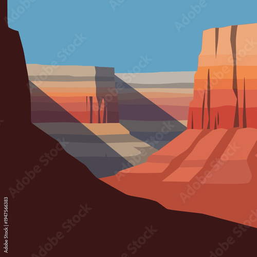 Red rock formations in desert landscape.