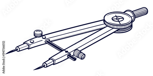 Precision instruments including a compass and protractor for technical drawing
