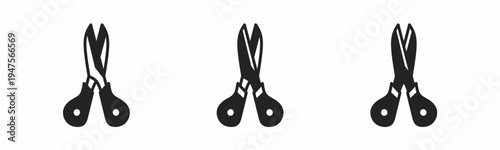 Scissors icon on white background. Vector logo scissors illustration.