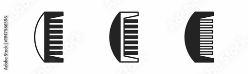Comb icon on white background. Vector logo comb illustration.