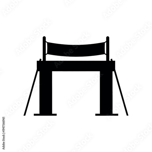 Finish line arch silhouette illustration.