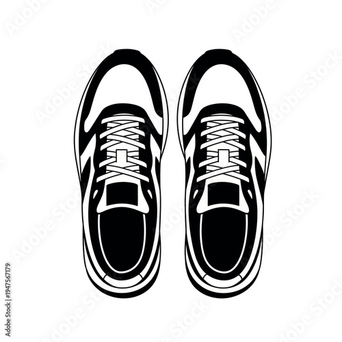 Top view of a pair of running shoes.