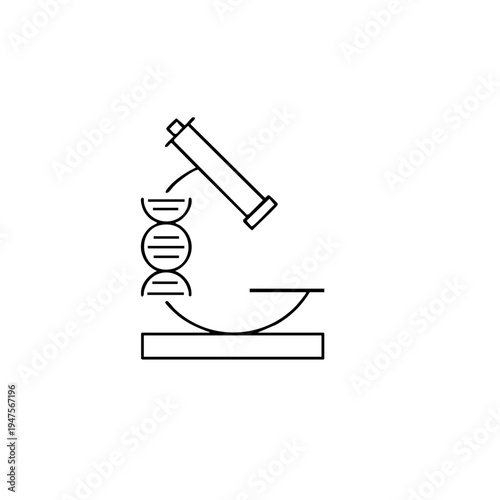 DNA double helix under microscope, genetic research concept