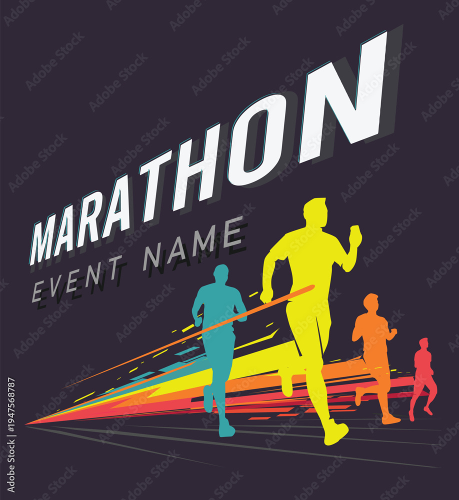 Obraz premium Great modern colorful vector editable marathon poster background design for your marathon championship event
