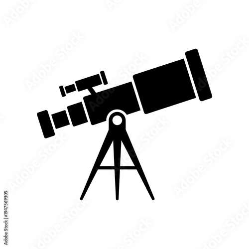 Telescope on a tripod stand.