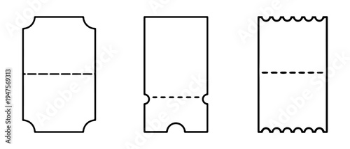 Ticket Line Icon Set – Event, Admission, Coupon and Pass Outline Vector Icons