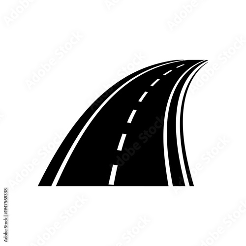 Asphalt road with white markings.