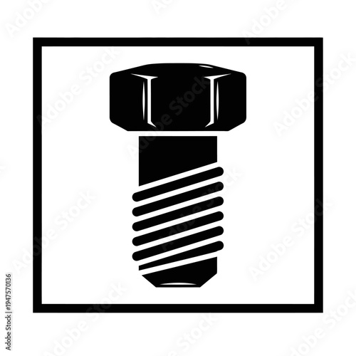 Black and white bolt icon design.