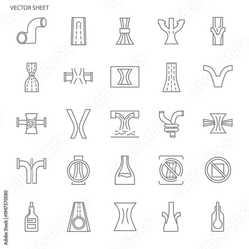 Collection of various industrial symbols.
