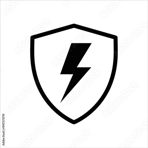Shield with lightning bolt logo symbol. Free Download Shield with lightning bolt logo symbol. - GFXLoad
