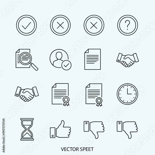 Vector icons for business communication.