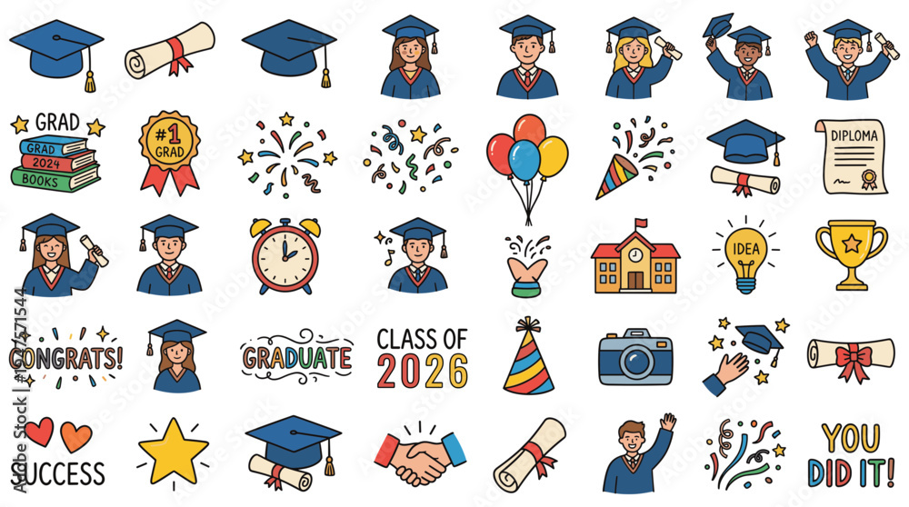 Fototapeta premium A collection of colorful pixel art icons