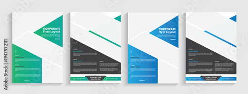 Corporate flyer layout design template, abstract business flyer, and handout design.