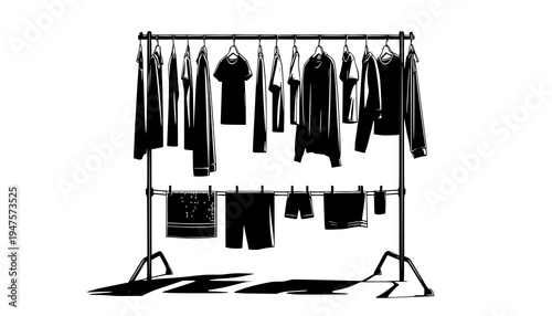 clothes hangers in a row