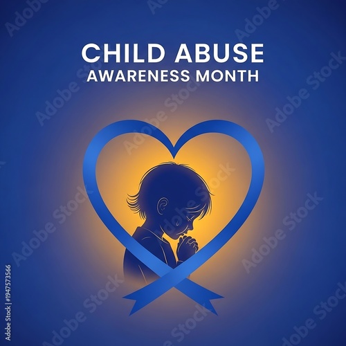 Child abuse awareness month purple and blue graphic