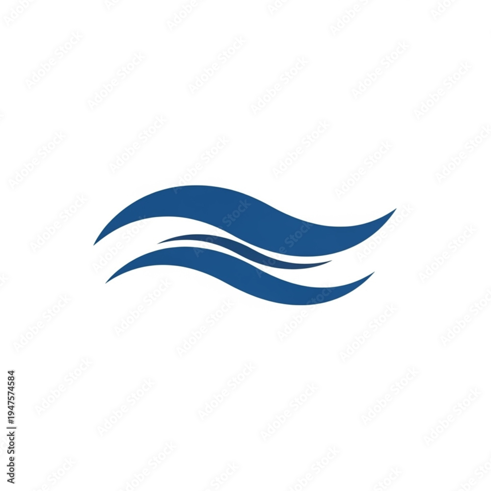 Obraz premium Blue Wavy Lines Abstract Design Element.