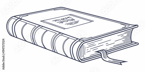 An old, leather-bound book with a ribbon bookmark, resting on a flat surface