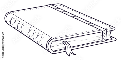 An old, leather-bound book with a ribbon bookmark resting on a surface