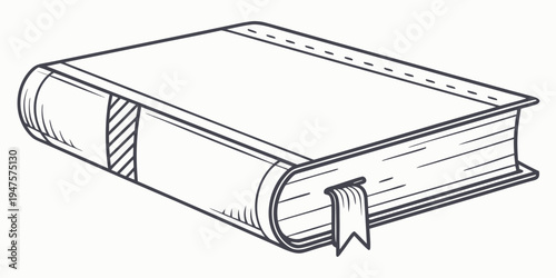 An old book with a bookmark on the cover