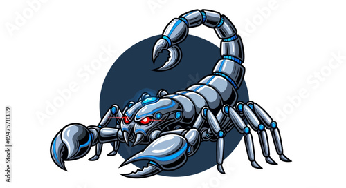 Blue Scorpion Cartoon Character Illustration.